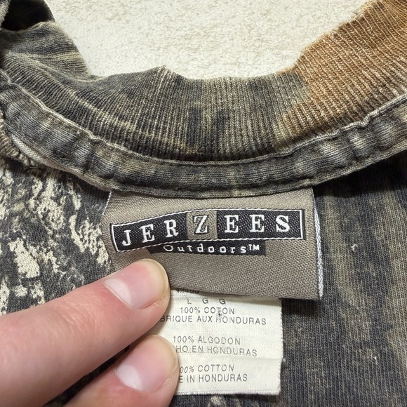 Vintage Mossy Oak Break-Up Camo Pocket T Shirt Mens Large Jerzees Hunting - Picture 3 of 7